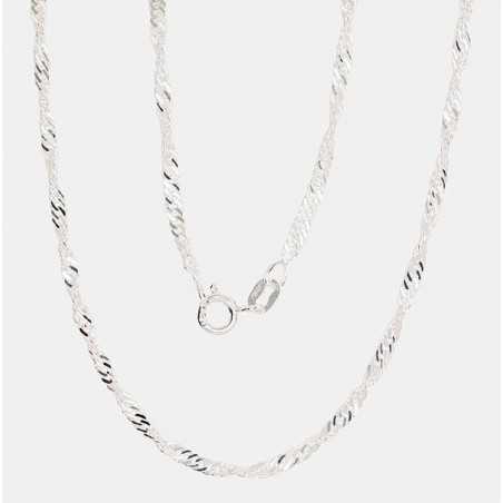 Sidabrinė grandinėlė Singapore 2,5 mm ,briaunų apdirbimas deimantu0