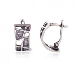 Sidabriniai auskarai ant cilindrinės spynos0