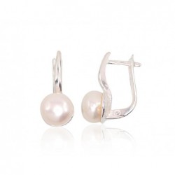 Sidabriniai auskarai ant cilindrinės spynos0