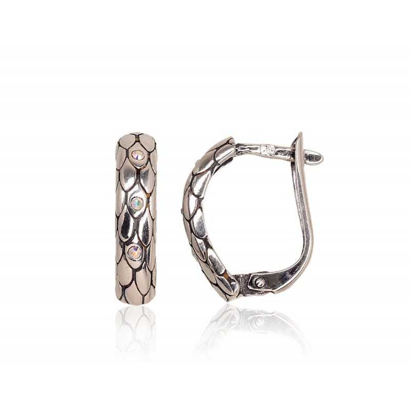 Sidabriniai auskarai ant cilindrinės spynos0