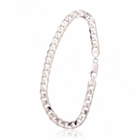 Sidabrinė grandinėlė Curb 6 mm , briaunų apdirbimas deimantu0