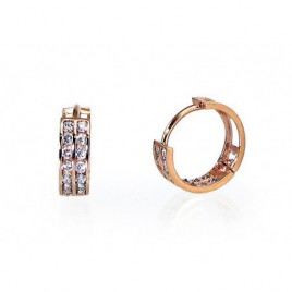 Auksiniai auskarai su apvaliu segtuku0