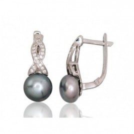 Sidabriniai auskarai ant cilindrinės spynos0