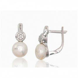 Sidabriniai auskarai ant cilindrinės spynos0