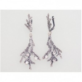 Sidabriniai auskarai ant cilindrinės spynos0