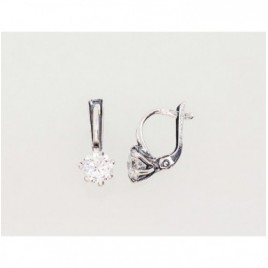 Sidabriniai auskarai ant cilindrinės spynos0