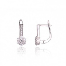 Sidabriniai auskarai ant cilindrinės spynos0