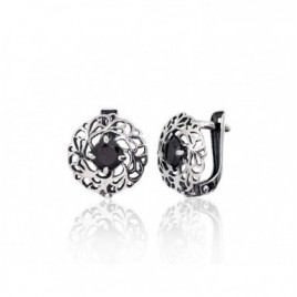 Sidabriniai auskarai ant cilindrinės spynos0