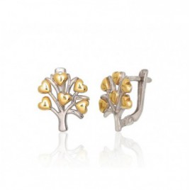 Sidabriniai auskarai ant cilindrinės spynos0