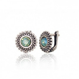 Sidabriniai auskarai ant cilindrinės spynos0