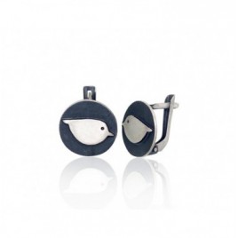 Sidabriniai auskarai ant cilindrinės spynos0