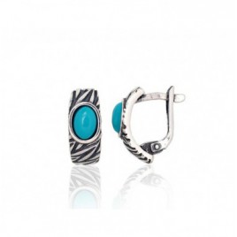 Sidabriniai auskarai ant cilindrinės spynos0