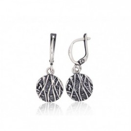 Sidabriniai auskarai ant cilindrinės spynos0