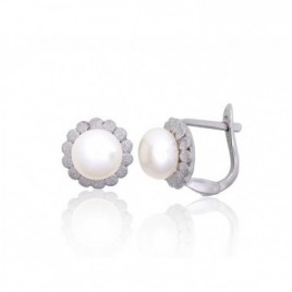 Sidabriniai auskarai ant cilindrinės spynos0