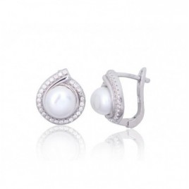 Sidabriniai auskarai ant cilindrinės spynos0