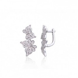 Sidabriniai auskarai ant cilindrinės spynos0