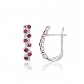 Sidabriniai auskarai ant cilindrinės spynos0