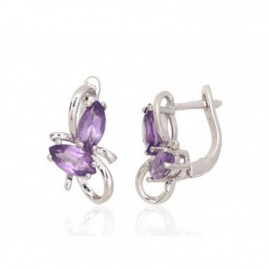 Sidabriniai auskarai ant cilindrinės spynos0