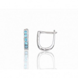 Sidabriniai auskarai ant cilindrinės spynos0