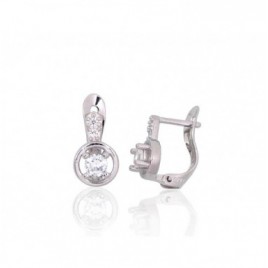 Sidabriniai auskarai ant cilindrinės spynos0