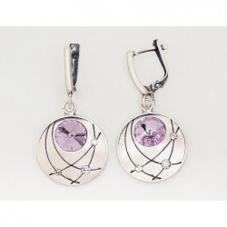 Sidabriniai auskarai ant cilindrinės spynos0