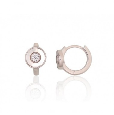 Sidabriniai auskarai su apvaliu segtuku0