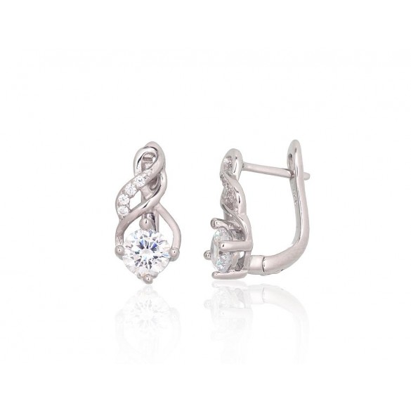 Sidabriniai auskarai ant cilindrinės spynos0