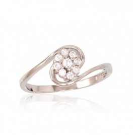 Sidabrinis sužadėtuvių žiedas. Praba: 925°, Metalas: Sidabras, Akmuo: Cirkonai-Žiedai