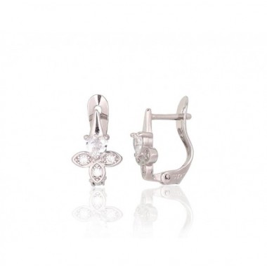 Sidabriniai auskarai ant cilindrinės spynos0