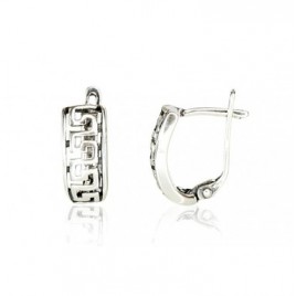 Sidabriniai auskarai ant cilindrinės spynos0