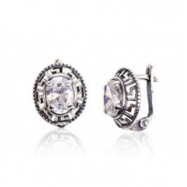 Sidabriniai auskarai anglišku užsegimu, Metalas: Sidabras, Praba: 925°, Akmuo: Cirkonai-Auskarai