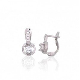 Sidabriniai auskarai ant cilindrinės spynos0