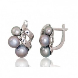 Sidabriniai auskarai ant cilindrinės spynos0