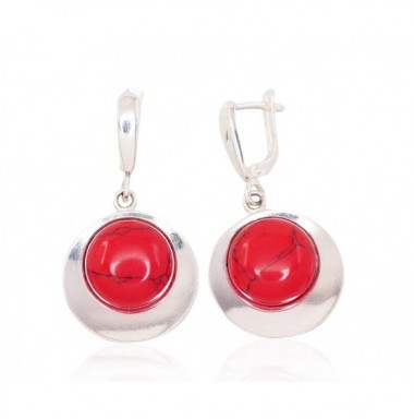 Sidabriniai auskarai ant cilindrinės spynos0