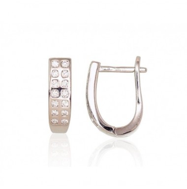 Sidabriniai auskarai ant cilindrinės spynos0