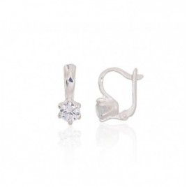 Sidabriniai auskarai ant cilindrinės spynos0