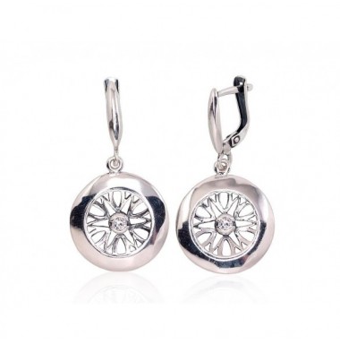 Sidabriniai auskarai ant cilindrinės spynos0