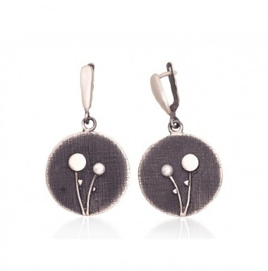 Sidabriniai auskarai anglišku užsegimu, Metalas: Sidabras, Praba: 925°, Akmuo: Perlai-Auskarai