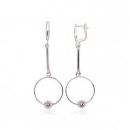 Sidabriniai auskarai ant cilindrinės spynos0