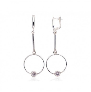 Sidabriniai auskarai ant cilindrinės spynos0