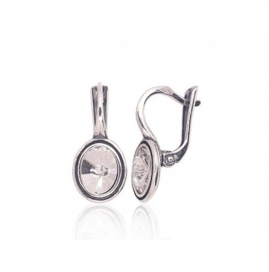 Sidabriniai auskarai anglišku užsegimu, Metalas: Sidabras, Praba: 925°, Akmuo: Kristalai-Auskarai