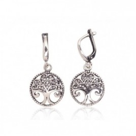 Sidabriniai auskarai ant cilindrinės spynos0