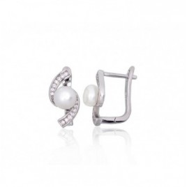 Sidabriniai auskarai ant cilindrinės spynos0