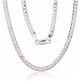 Sidabrinė grandinėlė Curb 4 mm , briaunų apdirbimas deimantu0