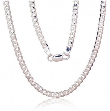 Sidabrinė grandinėlė Curb 4 mm , briaunų apdirbimas deimantu0