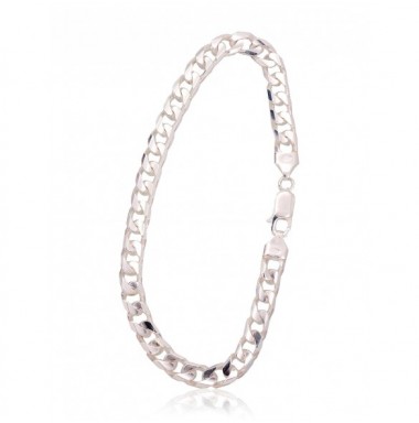 Sidabrinė grandinėlė Curb 6 mm , briaunų apdirbimas deimantu0