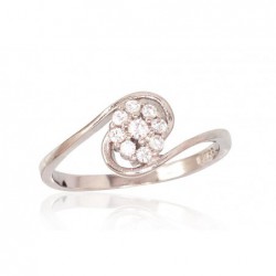 Sidabrinis sužadėtuvių žiedas. Praba: 925°, Metalas: Sidabras, Akmuo: Cirkonai-Žiedai 2