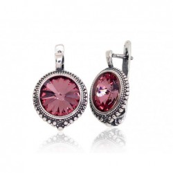 Sidabriniai auskarai ant cilindrinės spynos0