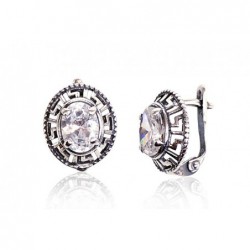 Sidabriniai auskarai ant cilindrinės spynos0