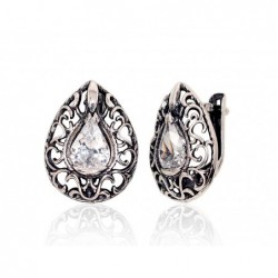 Sidabriniai auskarai ant cilindrinės spynos0